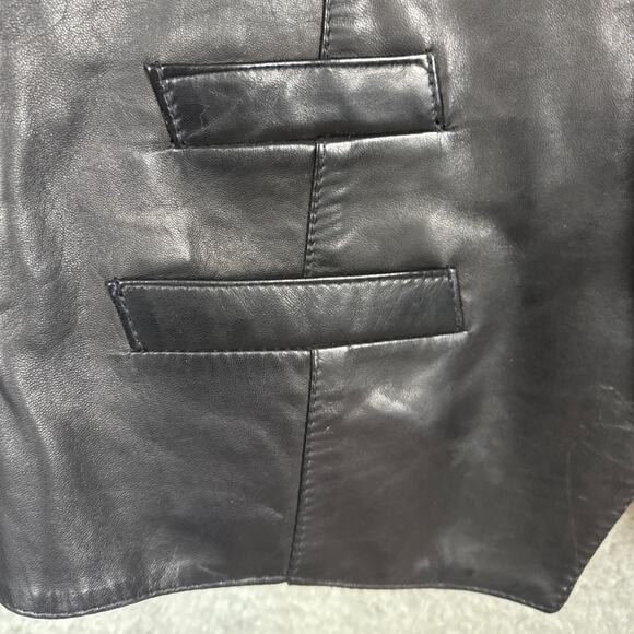Vintage Leather And Suede Vest Black Cassidy Leather Fashions SZ L Boho Western - Picture 9 of 10